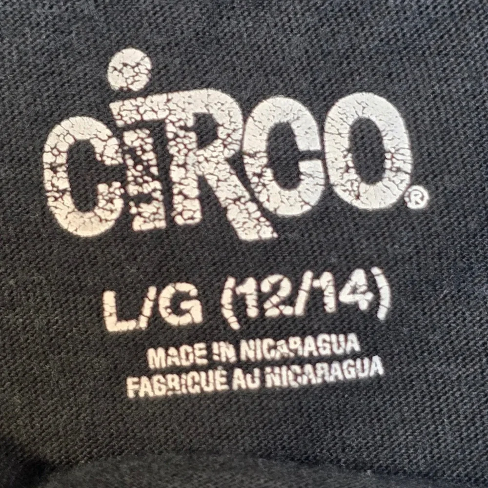 Circo Boys Black Long Sleeve Pocket T-Shirt Striped Chest Graphic Size L 12/14